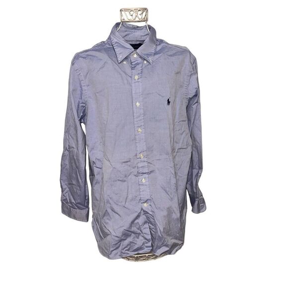 Ralph Lauren Mens Button Down Shirt Blue Collared Button Men's size 16 32/33  Lo - Picture 1 of 13